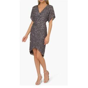 Adrianna Papell Women's Beaded Dolman Sleeve Dress Size 2 New NWT